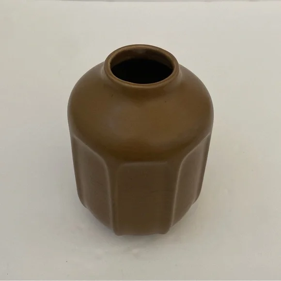 Hearth & Hand With Magnolia 5” Faceted Ceramic Vase Brown - Picture 1 of 5